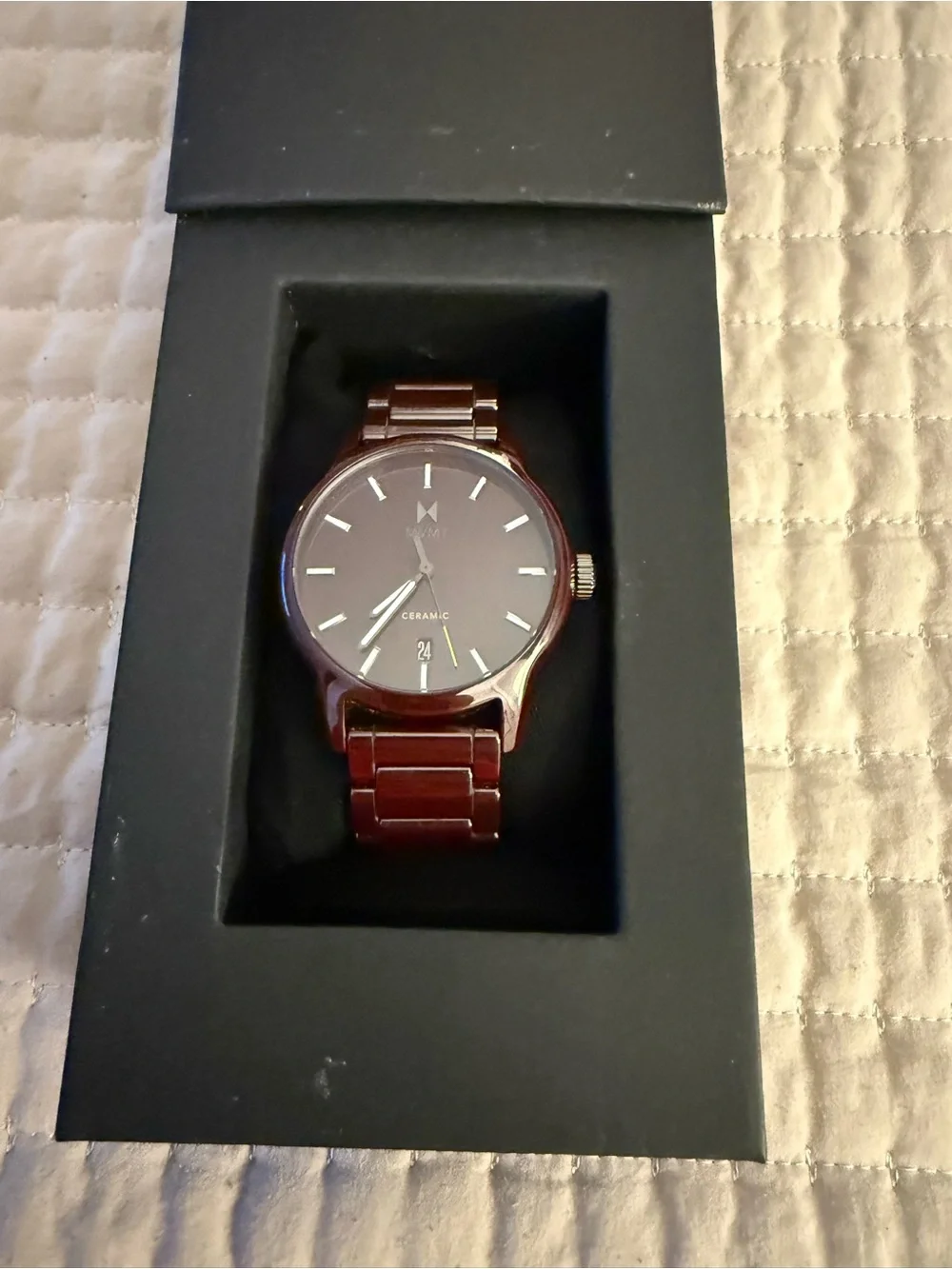 MVMT Ceramic Men’s Watch in Blood Red with Gold Accents